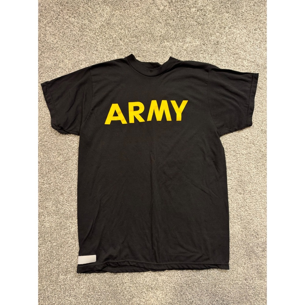 UNICOR T-Shirt Mens Medium Black Army APFU Physical Fitness Uniform Short Sleeve